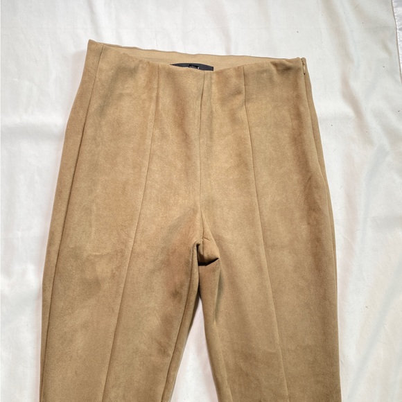 Vero Moda Velvet Tan Coloured High Wasted Pants Skinny Leg Size Medium - Picture 2 of 8